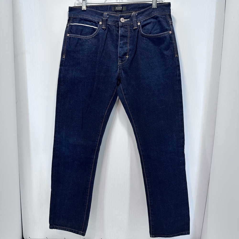Neuw Mens Selvedge Denim Button Fly‎ Italian Lou Slim 31 x 28 Medium Dark Wash